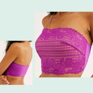 Free People Camilla Strapless Lace Cropped Bandeau Bra NEW